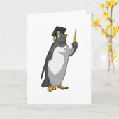 Carte Manchot en professeur avec pointeur (Fleur jaune)