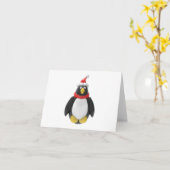 Carte Manchot joyeusement gai (Fleur jaune)