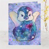 Carte Manchot nommé Bouton (Fleur jaune)