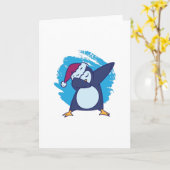 Carte Manchot qui fait le dab (Fleur jaune)