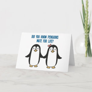 Carte Manchots mignons romantiques amour