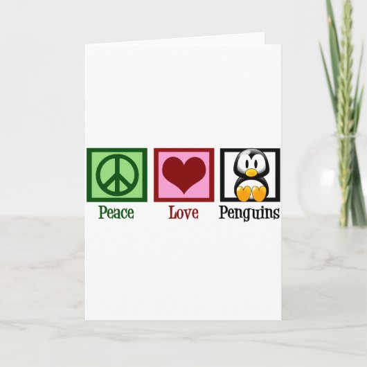 Carte Manchots Paix Amour (Devant)