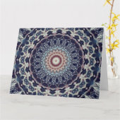 Carte Mandala abstrait en rond sans joint (Fleur jaune)