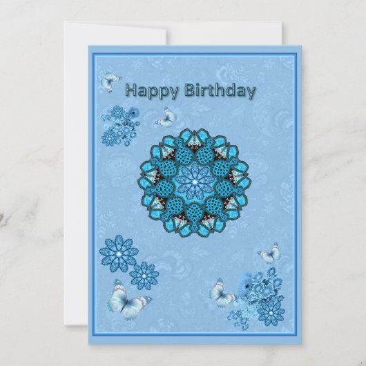 Carte Mandala Birthday Flat Card (Devant)