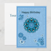 Carte Mandala Birthday Flat Card (Devant / Derrière)