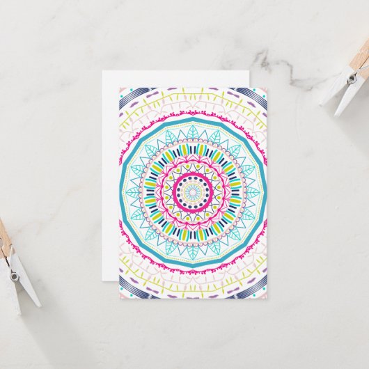 Carte mandala coloré (Devant/Arrière en situation)