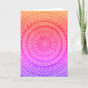 Carte Mandala d'art original multicolore