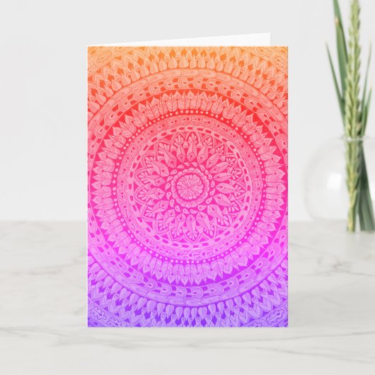 Carte Mandala d'art original multicolore (Devant)