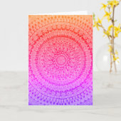 Carte Mandala d'art original multicolore (Fleur jaune)