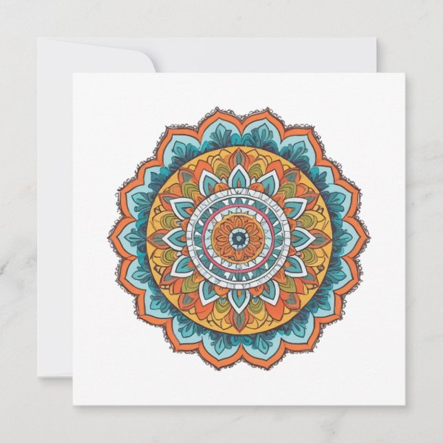 Carte mandala de diverses couleurs (Devant)