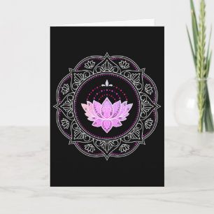 Carte Mandala de fleur de lotus de yoga dessin fleur de