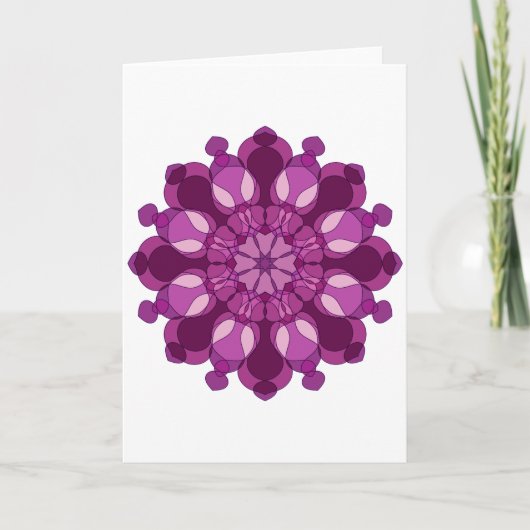 Carte Mandala de fleurs violet royal (Devant)