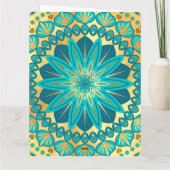 Carte Mandala de la Fleur d'Or Bleu (Dos)