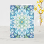 Carte Mandala de Nénuphar Blanc Glacé (Fleur jaune)