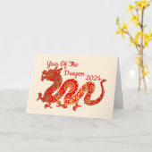 Carte Mandala Dragon 2024 - Nouvel An chinois (Fleur jaune)