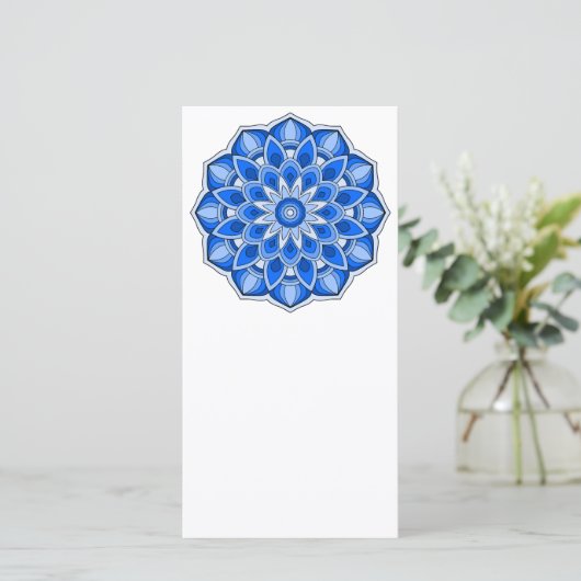 Carte Mandala en bleu (Debout devant)