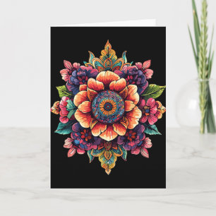 Carte Mandala floral de lotus sacré pour la méditation