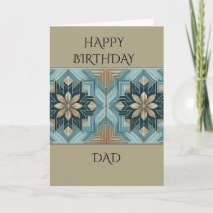 Carte Mandala floral géométrique bleu