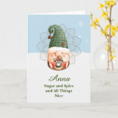 Carte Mandala Gnome sucre et épices (Fleur jaune)