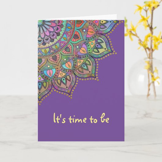 Carte Mandala Inde Style 1 (Fleur jaune)