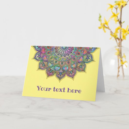 Carte Mandala Inde Style 1 (Fleur jaune)