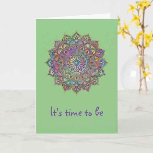 Carte Mandala Inde Style 1 (Fleur jaune)