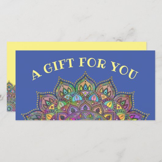 Carte Mandala Inde Style 1 (Devant / Derrière)