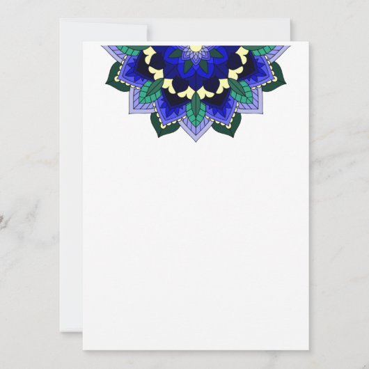 Carte Mandala Motif 02 en bleu foncé (Devant)