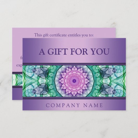 Carte Mandala nénuphar violet moderne (Devant / Derrière)