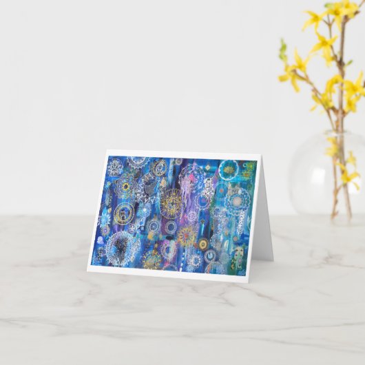Carte Mandala Rain Note Card (Fleur jaune)