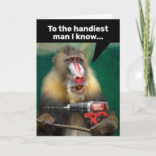 Carte Mandrill Monkey With a Drill - Handicap Homme Anni
