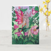 Carte "Mandy" fairy blank greeting card (Fleur jaune)