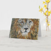 Carte Mane Event - un lion dans toute sa majesté (Fleur jaune)