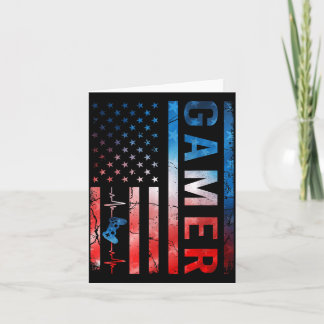 Carte Manette de jeu Gamer Boy Drapeau USA Rétro Tie Dye