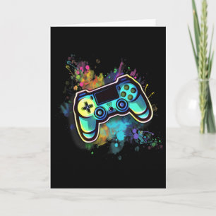 Carte Manette de jeu vidéo rétro colorée pour hommes1