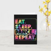 Carte Mange Dormir Danse Répéter mignonne Danseur Danser (Fleur jaune)