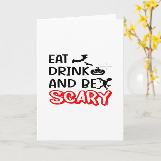 Carte Manger Boire Et Être Effrayant Design Rétro Classi (Fleur jaune)