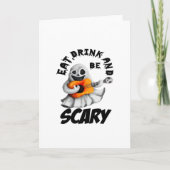 Carte Manger Boire Et Être Effrayé Minimaliste Propre (Devant)