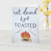 CARTE MANGER BOIRE OBTENIR DES FÉLICITATIONS COMIQUES TO (Fleur jaune)