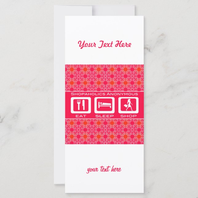 Carte Manger Boutique de sommeil rose (Devant)