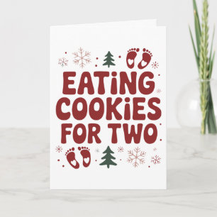 Carte Manger des cookies pour deux Noël Maman enceinte