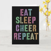 Carte Manger Dormir Acclamer Répéter Équipe de Cheerlead (Fleur jaune)