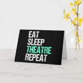 Carte Manger Dormir Acter Répéter Drôle Acteur Actrice C (Fleur jaune)