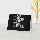 Carte Manger Dormir Agir Répéter - Agir T Acteurs (Fleur jaune)