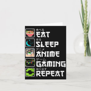 Carte Manger Dormir Anime Jeux Répéter Joueur Hommes Ado