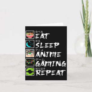 Carte Manger Dormir Anime Jeux Répéter Joueur Hommes Ado
