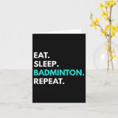Carte Manger Dormir Badminton Répéter - Badminton Tees (Fleur jaune)