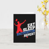 Carte Manger Dormir Badminton Répéter Joueur de Sport ou (Fleur jaune)
