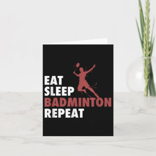 Carte Manger Dormir Badminton Répéter Raquette de Badmin