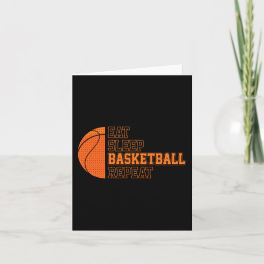 Carte Manger. Dormir. Ballon de basket. Recommencer. Jou (Devant)